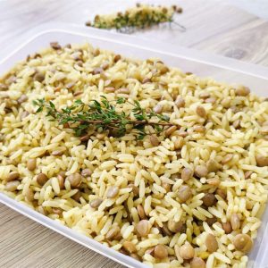 Arroz com Lentilha e Crispy de Cebola Caramelizada 350g