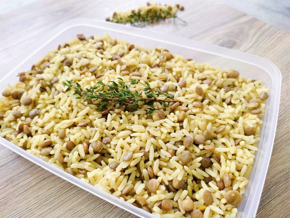 Arroz com Lentilha e Crispy de Cebola Caramelizada 350g