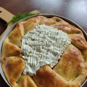 Torta Rústica de Salmão Cream Cheese e Dill 1kg